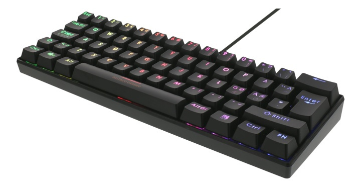 DELTACO GAMING mekaniskt tangentbord med röda brytare, 60% RGB, 62st tangenter in de groep COMPUTERS & RANDAPPARATUUR / GAMING / Toetsenborden bij TP E-commerce Nordic AB (38-77155)