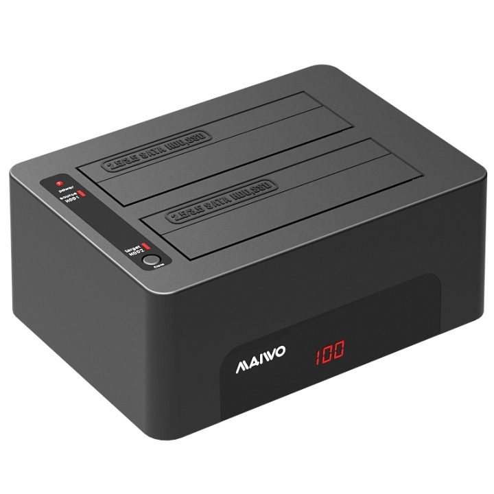 Two bay HDD/SSD docking station, USB 3.1 Gen 1, USB-A, 5 Gbps, black in de groep COMPUTERS & RANDAPPARATUUR / Laptops & accessoires / Docking station bij TP E-commerce Nordic AB (38-77170)