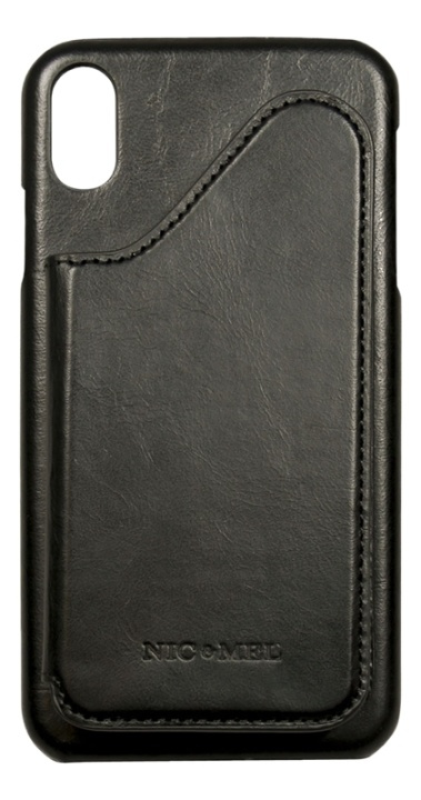 Nic & Mel Corey, case with card slots, iPhone XS Max, black leather in de groep SMARTPHONE & TABLETS / Mobielbescherming / Apple / iPhone XS Max / Hoesjes bij TP E-commerce Nordic AB (38-77240)