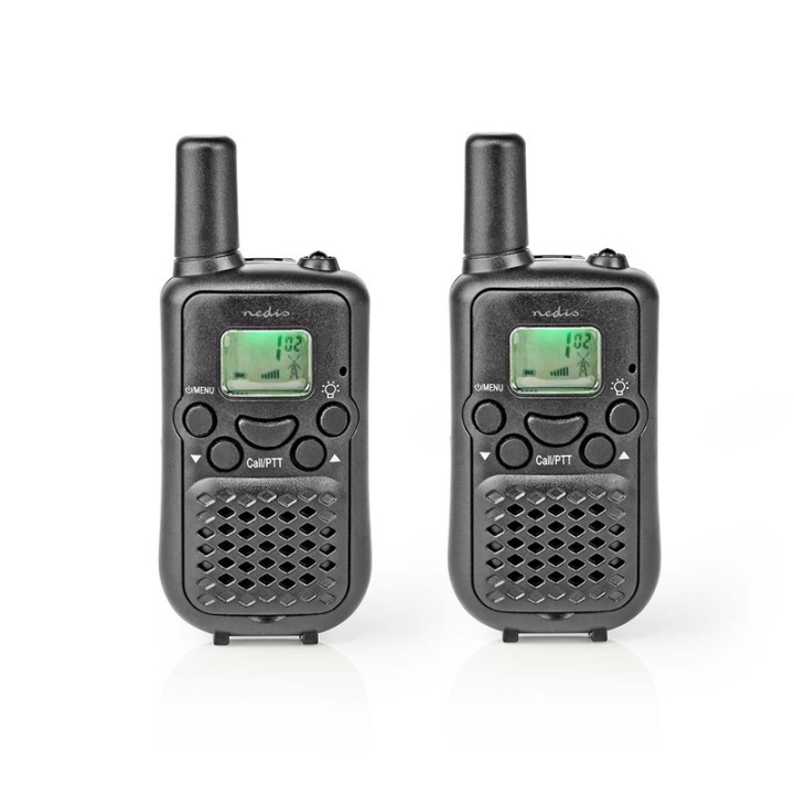 Nedis Walkie talkie Set | 2 Handsets | Tot 5 km | Frequentiekanalen: 8 | PTT / VOX | tot 2,5 uur | Zwart in de groep SPORT, VRIJE TIJD & HOBBY / Buitenrecreatie / Walkietalkies bij TP E-commerce Nordic AB (38-77347)