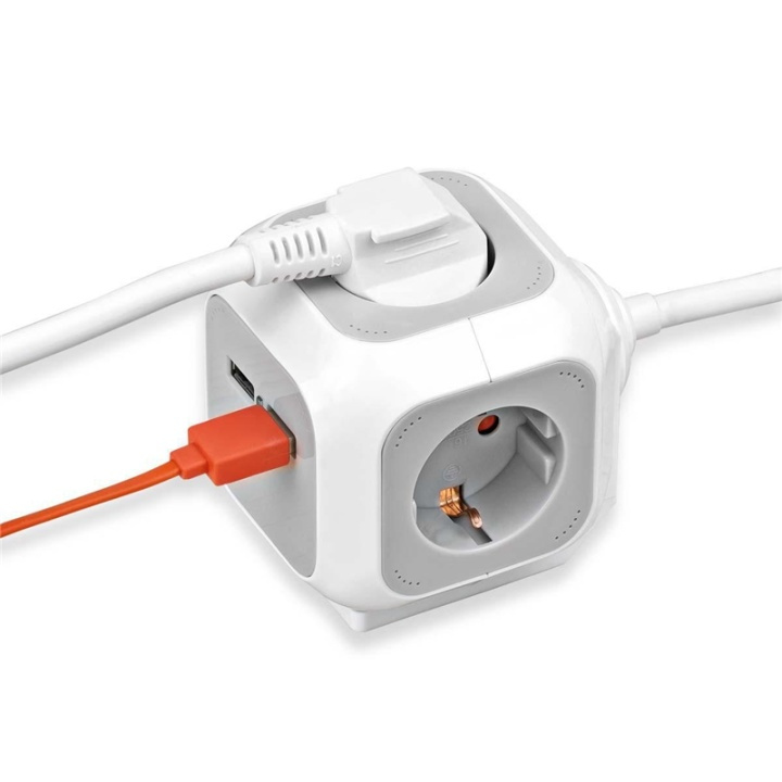 ALEA-Power Stekkerdoos met USB /Stekkerblok (Stekkerdozen 4-voudig, 2x USB Lader en 1,40 m kabel) in de groep HUISHOUDEN & TUIN / Elektriciteit & Verlichting / Stekkerblokken bij TP E-commerce Nordic AB (38-77383)