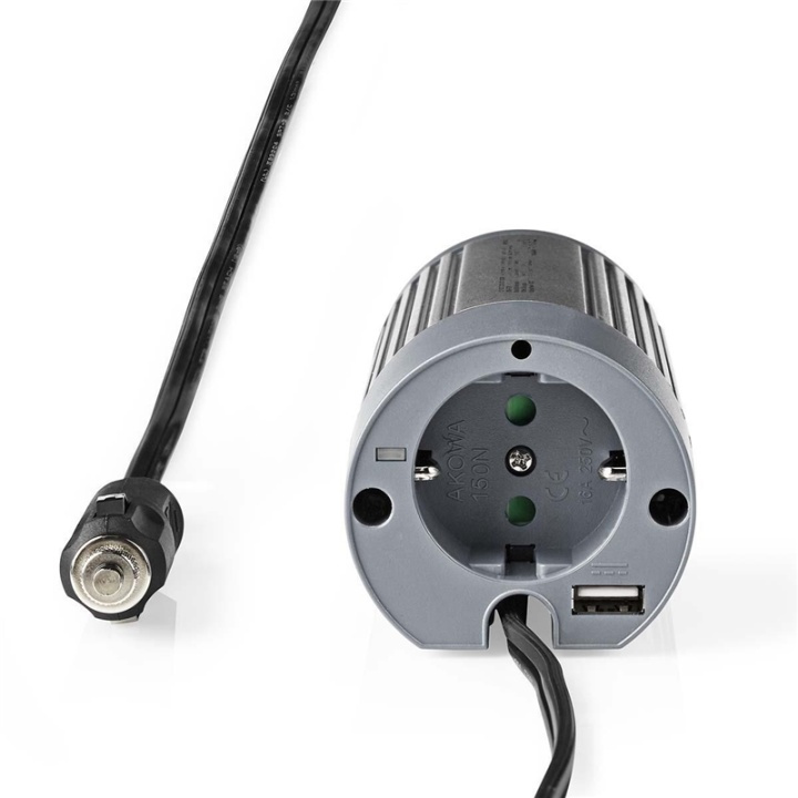 Nedis Omvormer Gemodificeerde Sinusgolf | Ingangsvoltage: 12 V DC | Apparaat stroomoutput: Type F (CEE 7/3) / USB-A | 230 V AC 50 Hz | 100 W | Piekvermogen: 200 W | Sigarettenaansteker | Zilver in de groep HUISHOUDEN & TUIN / Elektriciteit & Verlichting / Spanning converters bij TP E-commerce Nordic AB (38-77419)