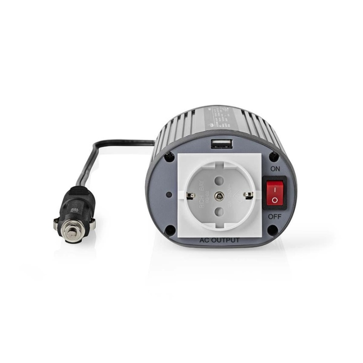 Nedis Omvormer Gemodificeerde Sinusgolf | Ingangsvoltage: 12 V DC | Apparaat stroomoutput: Type F (CEE 7/3) / USB-A | 230 V AC 50 Hz | 150 W | Piekvermogen: 300 W | Sigarettenaansteker | Zilver in de groep HUISHOUDEN & TUIN / Elektriciteit & Verlichting / Spanning converters bij TP E-commerce Nordic AB (38-77422)