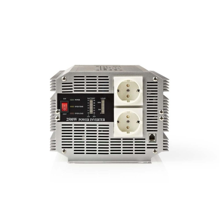 Nedis Omvormer Gemodificeerde Sinusgolf | Ingangsvoltage: 12 V DC | Apparaat stroomoutput: Type F (CEE 7/3) | 230 V AC 50 Hz | 2500 W | Piekvermogen: 5000 W | Screw Terminal | Zilver in de groep HUISHOUDEN & TUIN / Elektriciteit & Verlichting / Spanning converters bij TP E-commerce Nordic AB (38-77424)