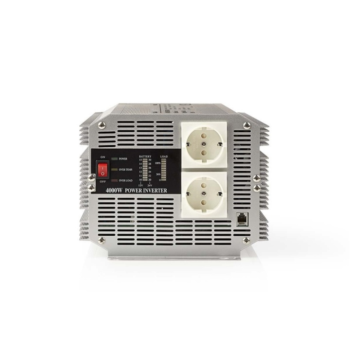Nedis Omvormer Gemodificeerde Sinusgolf | Ingangsvoltage: 12 V DC | Apparaat stroomoutput: Type F (CEE 7/3) | 230 V AC 50 Hz | 4000 W | Piekvermogen: 8000 W | Screw Terminal | Zilver in de groep HUISHOUDEN & TUIN / Elektriciteit & Verlichting / Spanning converters bij TP E-commerce Nordic AB (38-77426)