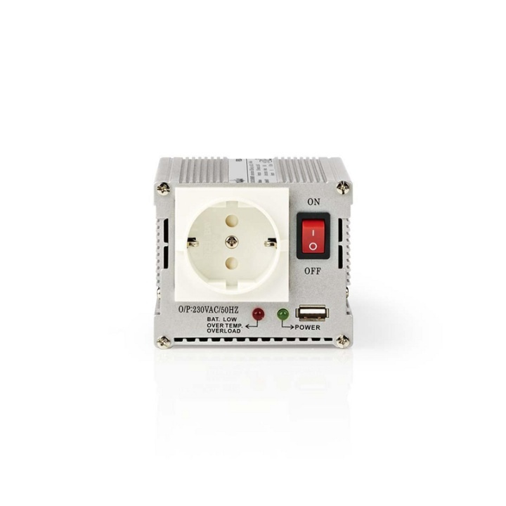 Nedis Omvormer Gemodificeerde Sinusgolf | Ingangsvoltage: 24 V DC | Apparaat stroomoutput: Type F (CEE 7/3) / USB-A | 230 V AC 50 Hz | 300 W | Piekvermogen: 600 W | Accuklemmen + Aansteker | Zilver in de groep HUISHOUDEN & TUIN / Elektriciteit & Verlichting / Spanning converters bij TP E-commerce Nordic AB (38-77435)
