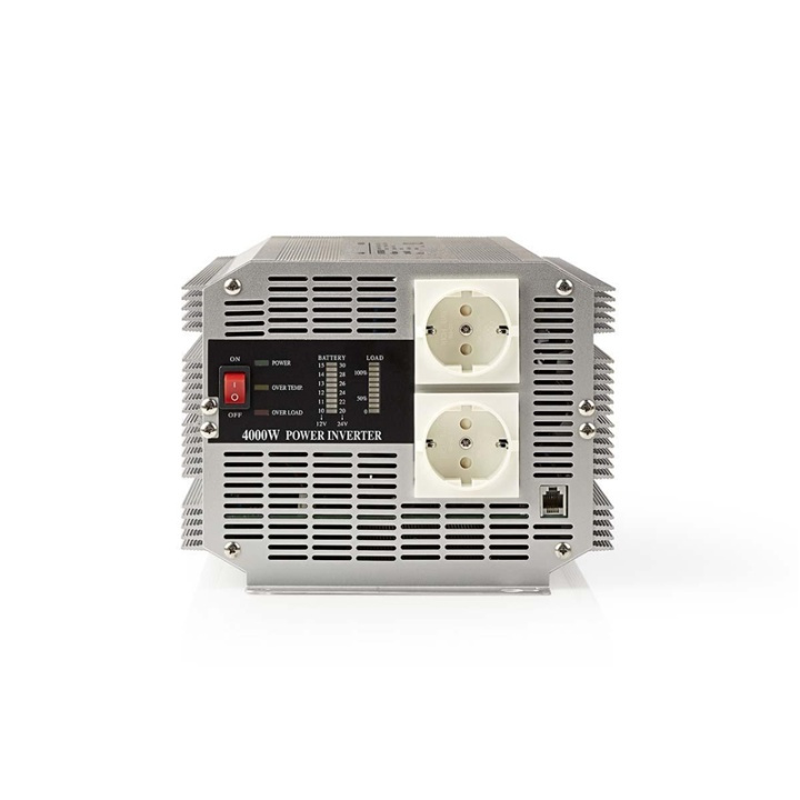Nedis Omvormer Gemodificeerde Sinusgolf | Ingangsvoltage: 24 V DC | Apparaat stroomoutput: Type F (CEE 7/3) | 230 V AC 50 Hz | 4000 W | Piekvermogen: 8000 W | Screw Terminal | Zilver in de groep HUISHOUDEN & TUIN / Elektriciteit & Verlichting / Spanning converters bij TP E-commerce Nordic AB (38-77436)