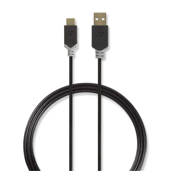 Nedis USB-Kabel | USB 2.0 | USB-A Male | USB-C™ Male | 60 W | 480 Mbps | Verguld | 1.00 m | Rond | PVC | Antraciet | Window Box in de groep SMARTPHONE & TABLETS / Opladers & Kabels / Kabels / Kabels Type C bij TP E-commerce Nordic AB (38-77538)
