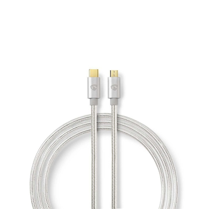 Nedis USB-Kabel | USB 2.0 | USB-C™ Male | USB Micro-B Male | 10 W | 480 Mbps | Verguld | 2.00 m | Rond | Gevlochten / Nylon | Aluminium | Cover Window Box in de groep SMARTPHONE & TABLETS / Opladers & Kabels / Kabels / Kabels Type C bij TP E-commerce Nordic AB (38-77544)
