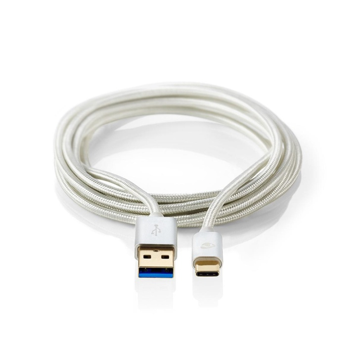 Nedis USB-Kabel | USB 3.2 Gen 1 | USB-A Male | USB-C™ Male | 15 W | 5 Gbps | Verguld | 2.00 m | Rond | Gevlochten / Nylon | Aluminium | Cover Window Box in de groep SMARTPHONE & TABLETS / Opladers & Kabels / Kabels / Kabels Type C bij TP E-commerce Nordic AB (38-77563)