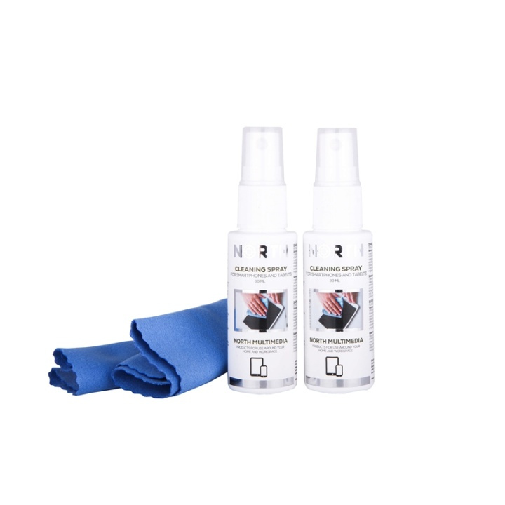 NORTH Cleaning Kit for Mobil 2x 30ml cleaning liquid and cleaning cloth in de groep SMARTPHONE & TABLETS / Overige accessoires / Overige bij TP E-commerce Nordic AB (38-77991)