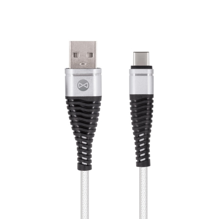 Forever USB Type-C kabel Shark Vit 1m 2A in de groep SMARTPHONE & TABLETS / Opladers & Kabels / Kabels / Kabels Type C bij TP E-commerce Nordic AB (38-78854)