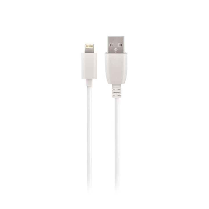 Setty USB A till Lightning-kabel 1 m till iPhone, Vit in de groep SMARTPHONE & TABLETS / Opladers & Kabels / Kabels / Kabels Lightning bij TP E-commerce Nordic AB (38-79017)
