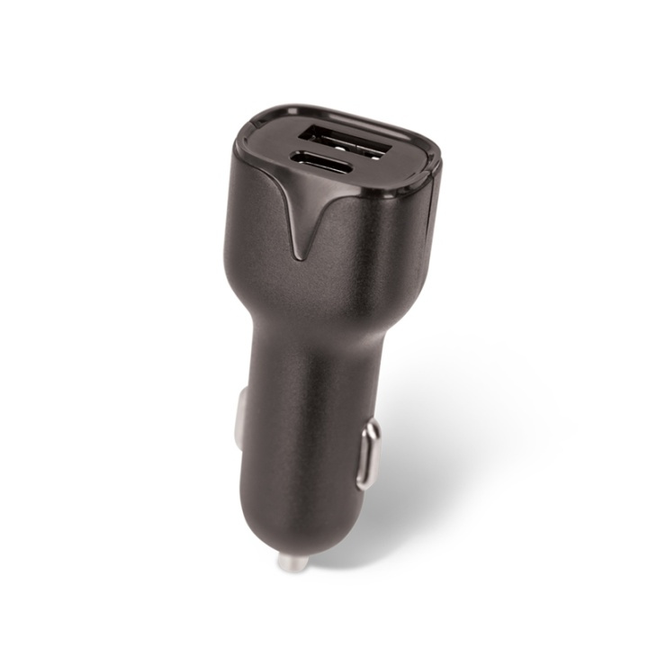 Setty Autolader USB en Type-C aansluiting, 2.4A, Zwart in de groep SMARTPHONE & TABLETS / Opladers & Kabels / Autoladers / Autoladers USB bij TP E-commerce Nordic AB (38-79042)