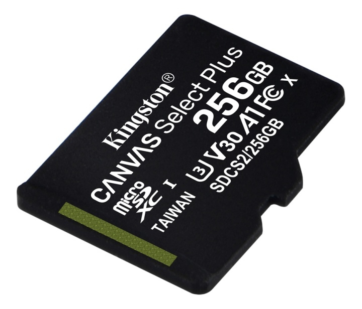 Kingston 256GB micSDXC Canvas Select Plus 100R A1 C10 1-pack w/o ADP in de groep HOME ELECTRONICS / Opslagmedia / Geheugenkaarten / MicroSD/HC/XC bij TP E-commerce Nordic AB (38-79238)