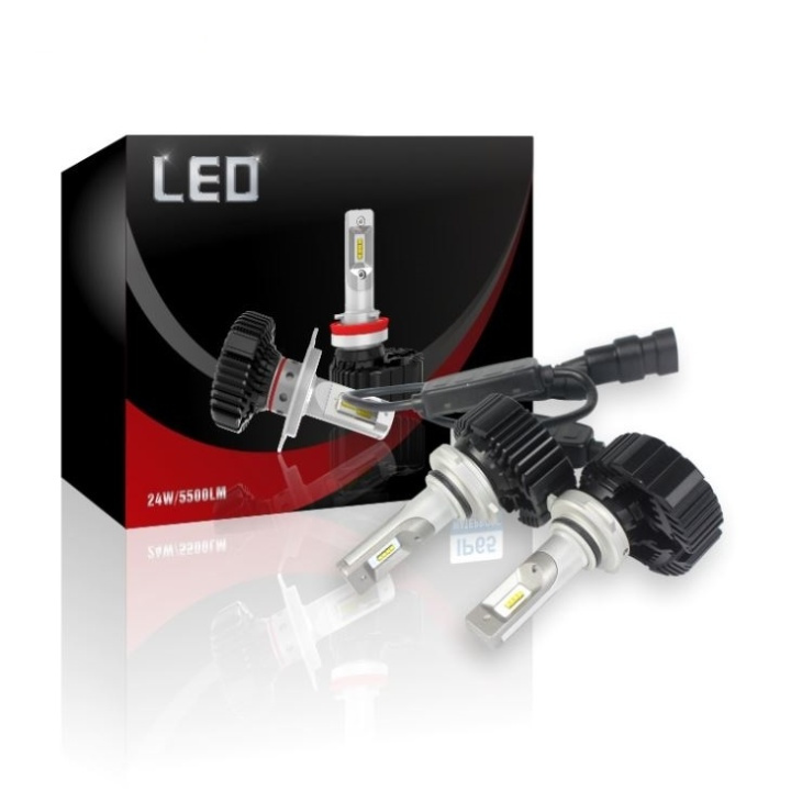 LED Ombouw 7 Plus, 9006, 24W/lamp, 5500LM, 2-pak in de groep AUTO / Autoverlichting / LED Grootlicht & Dimlicht bij TP E-commerce Nordic AB (38-80145)