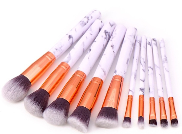 Professionele zachte make-up kwasten 10-Pack, Marmer wit in de groep BEAUTY & HEALTH / Makeup / Tools & Make-up set / Borstels & kwastjes bij TP E-commerce Nordic AB (38-80288)