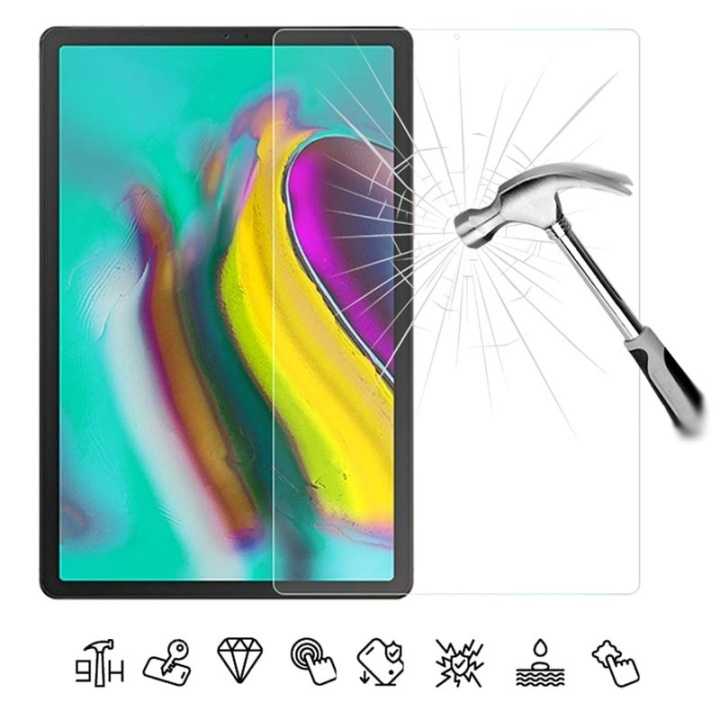 Härdat glas till Samsung Galaxy Tab A 10.1 SM-T510 in de groep SMARTPHONE & TABLETS / Tablet bescherming / Samsung tablets bij TP E-commerce Nordic AB (38-80588)