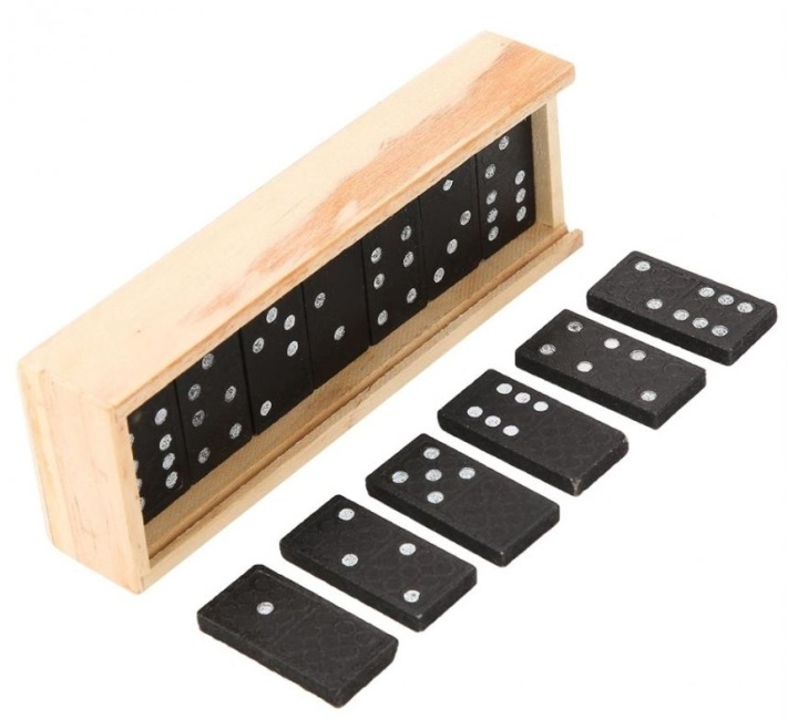 Dominostenen in een houten doosje in de groep SPEELGOED, KINDER- & BABYPRODUCTEN / Spelletje / Bordspellen bij TP E-commerce Nordic AB (38-80600)