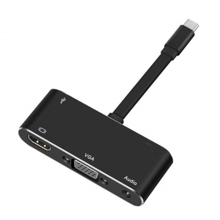 USB-C Multiport Adapter, VGA, HDMI, USB 3.0, 3,5 mm in de groep COMPUTERS & RANDAPPARATUUR / Computerkabels / Overige computerkabels bij TP E-commerce Nordic AB (38-80915)