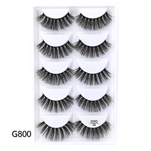 Valse wimpers met 3D-effect, G800, 5 paar in de groep BEAUTY & HEALTH / Makeup / Ogen & Wenkbrauwen / Nepwimpers bij TP E-commerce Nordic AB (38-81120)