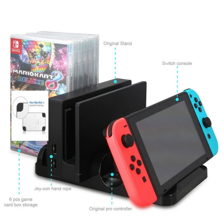 Multifunctionele oplaadstandaard voor de Switch in de groep HOME ELECTRONICS / Spelconsoles en accessoires / Nintendo Switch / Accessoires bij TP E-commerce Nordic AB (38-81216)