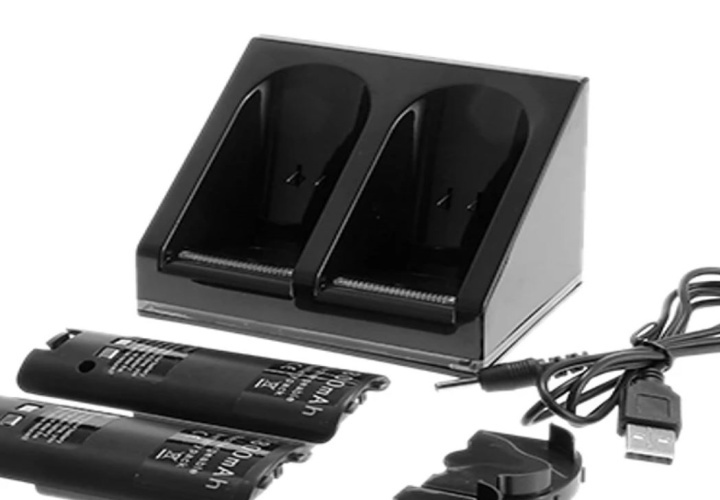 Wii Dock + 2x batterij voor Nintendo Wii/Wii U controller, Zwart in de groep HOME ELECTRONICS / Spelconsoles en accessoires / Nintendo Wii bij TP E-commerce Nordic AB (38-81301)