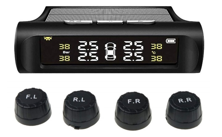 Bandenspanningsmeter op zonne-energie in de groep AUTO / Auto-accessoires / Andere auto-accessoires bij TP E-commerce Nordic AB (38-81368)