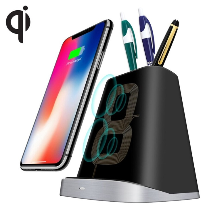 Ruimtebesparende penstandaard met Qi draadloos opladen in de groep SMARTPHONE & TABLETS / Opladers & Kabels / Draadloze Qi-oplader bij TP E-commerce Nordic AB (38-81441)