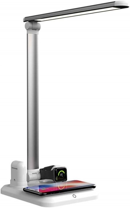 Tafellamp met draadloze Qi-oplading, 4-in-1, Wit in de groep HOME ELECTRONICS / Verlichting / Tafellampen bij TP E-commerce Nordic AB (38-81446)