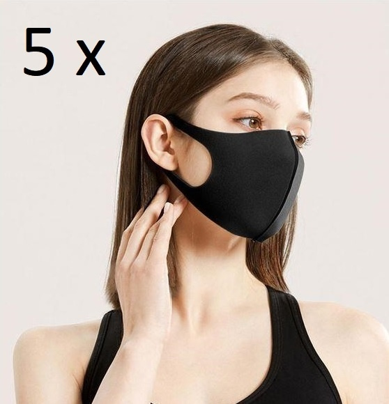 5-pack Wasbaar Beschermingsmasker Mondbeschermer Luxe in de groep BEAUTY & HEALTH / Gezondheidszorg / Gezichtmaskers bij TP E-commerce Nordic AB (38-81500PKT)
