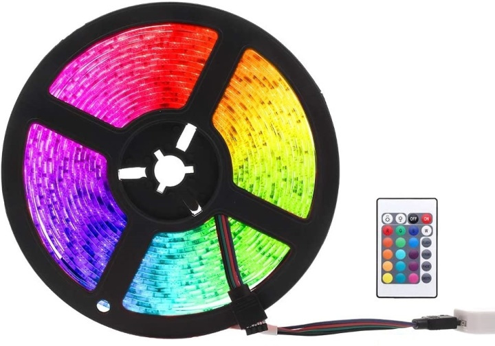 RGB LED-strip med fjärrkontroll, 5m in de groep HOME ELECTRONICS / Verlichting / LED strips bij TP E-commerce Nordic AB (38-81513)