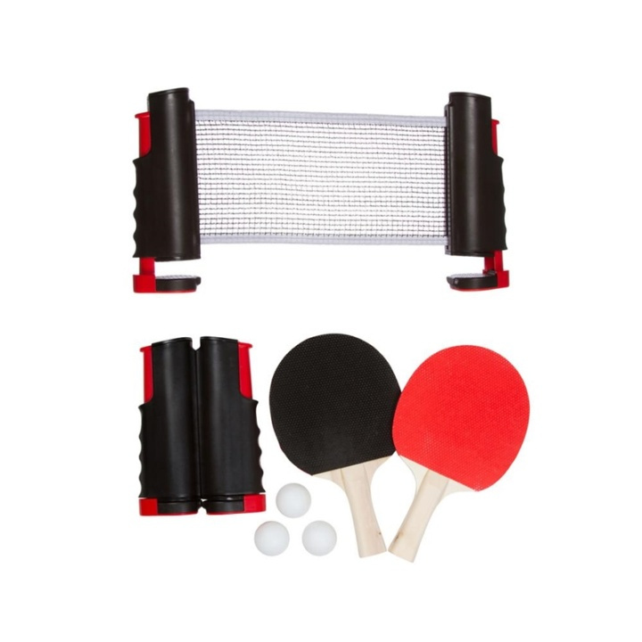 Portabelt pingisset inkl. nät, 3st bollar och 2st racketar in de groep SPEELGOED, KINDER- & BABYPRODUCTEN / Buitenspeelgoed / Sport & Spel bij TP E-commerce Nordic AB (38-81550)