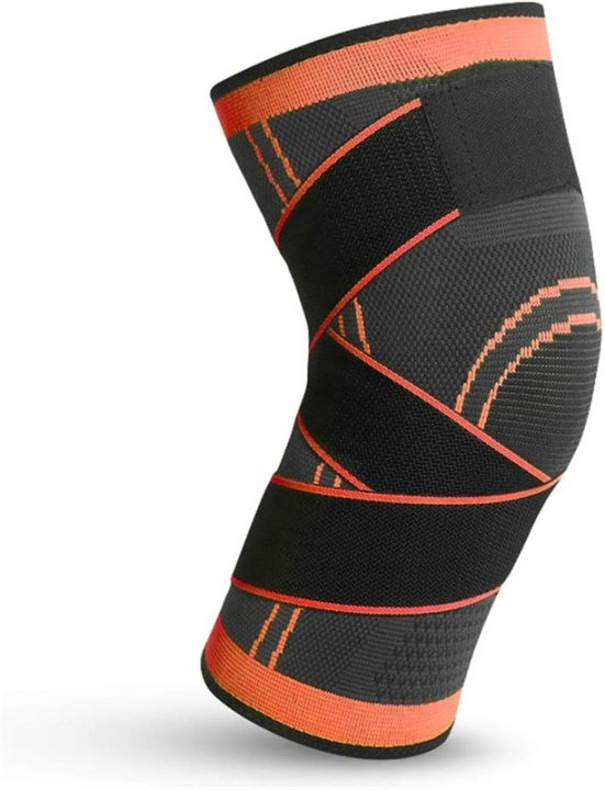 Kniebeschermers met compressie, oranje/zwart, medium in de groep SPORT, VRIJE TIJD & HOBBY / Oefen materiaal / Training-accessoires bij TP E-commerce Nordic AB (38-81679)