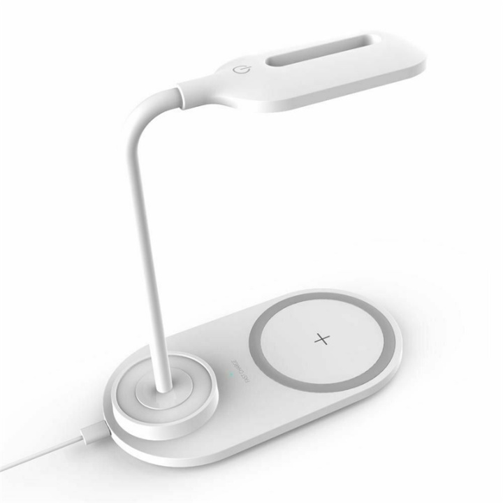 Bureaulamp met draadloos Qi-opladen, Wit in de groep HOME ELECTRONICS / Verlichting / Tafellampen bij TP E-commerce Nordic AB (38-81722)