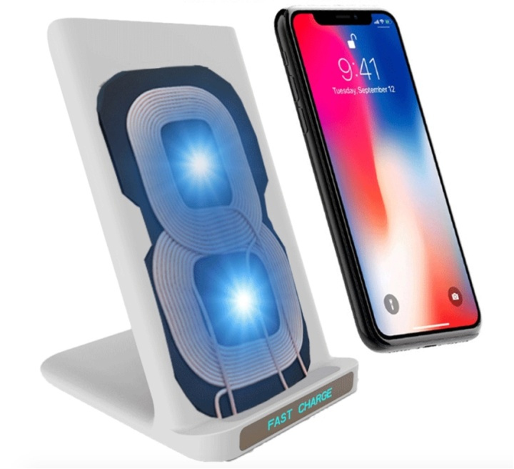 Trådlös laddare Qi Charging Dock, Wit in de groep SMARTPHONE & TABLETS / Opladers & Kabels / Draadloze Qi-oplader bij TP E-commerce Nordic AB (38-81724)