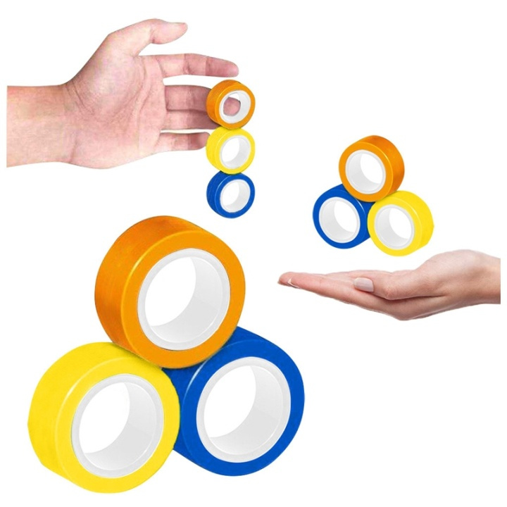 Magnetische ringen 3-pack - Anti-stress, Mix in de groep SPEELGOED, KINDER- & BABYPRODUCTEN / Speelgoed / Fidget Spinners bij TP E-commerce Nordic AB (38-81767)