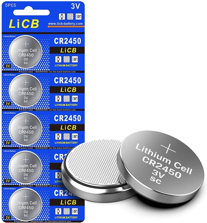 CR2450/3V, knoopcelbatterij, lithium, 5-pack in de groep HOME ELECTRONICS / Batterijen & Opladers / Batterijen / Knoopcel bij TP E-commerce Nordic AB (38-81812)