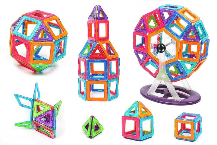Magnetische Tegels, 60 stuks in de groep SPEELGOED, KINDER- & BABYPRODUCTEN / Speelgoed / Bouwspeelgoed / Bouwblokken bij TP E-commerce Nordic AB (38-81948)