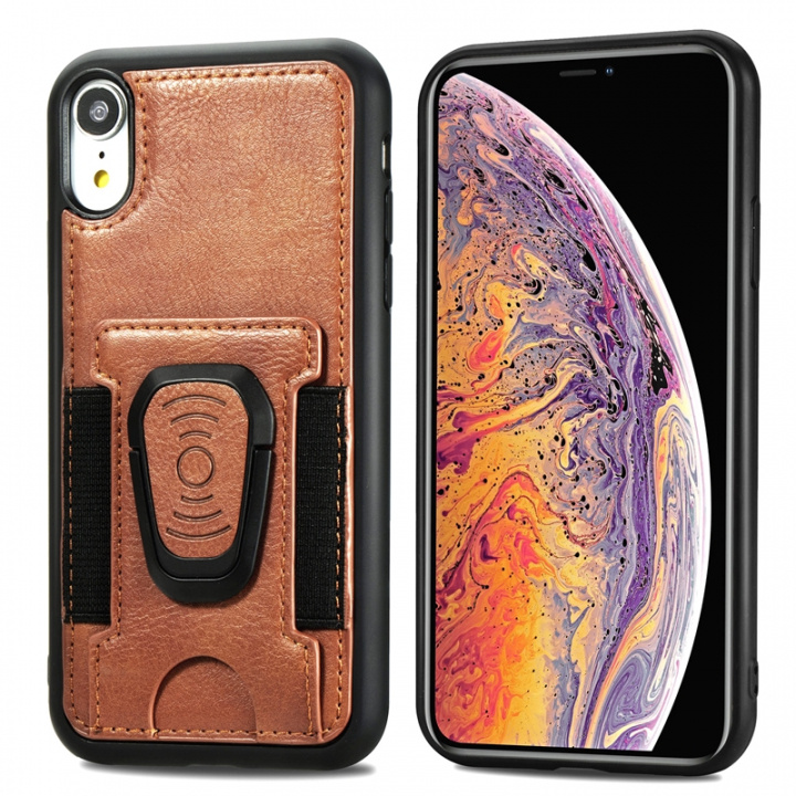 Telefoonhoesje met ringhouder voor iPhone 12 mini, Bruin in de groep SMARTPHONE & TABLETS / Mobielbescherming / Apple / iPhone 12 Mini / Hoesjes bij TP E-commerce Nordic AB (38-81981)