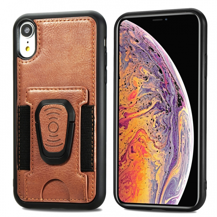 Telefoonhoesje met ringhouder voor iPhone 12 mini, Bruin in de groep SMARTPHONE & TABLETS / Mobielbescherming / Apple / iPhone 12 Mini / Hoesjes bij TP E-commerce Nordic AB (38-81981)