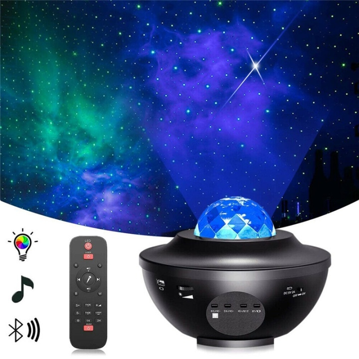 Galaxy lamp, Star projector with Bluetooth speaker in de groep HOME ELECTRONICS / Verlichting / Nachtlampen bij TP E-commerce Nordic AB (38-82189)