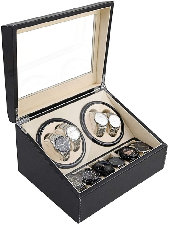 Watch winder/klocksnurra för flera klockor, Svart in de groep HUISHOUDEN & TUIN / Horloges & Tellers / Accessoires bij TP E-commerce Nordic AB (38-82276)