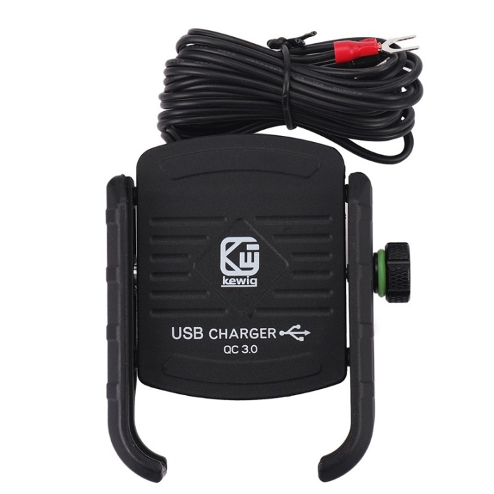 Houder voor mobiele telefoon voor motorfiets met QC3.0 snellader, zwart in de groep SPORT, VRIJE TIJD & HOBBY / Sportuitrusting / Fietsaccessoires / Overige fietsaccessoires bij TP E-commerce Nordic AB (38-82285)