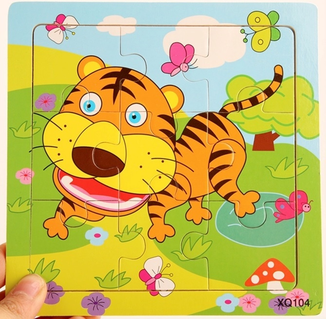 Puzzel van 9 stukjes, Tijger in de groep SPEELGOED, KINDER- & BABYPRODUCTEN / Speelgoed / Puzzels bij TP E-commerce Nordic AB (38-82580)