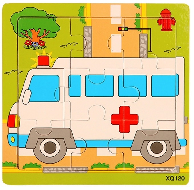 Puzzel van 9 stukjes, Ambulance in de groep SPEELGOED, KINDER- & BABYPRODUCTEN / Speelgoed / Kinderpuzzel bij TP E-commerce Nordic AB (38-82587)