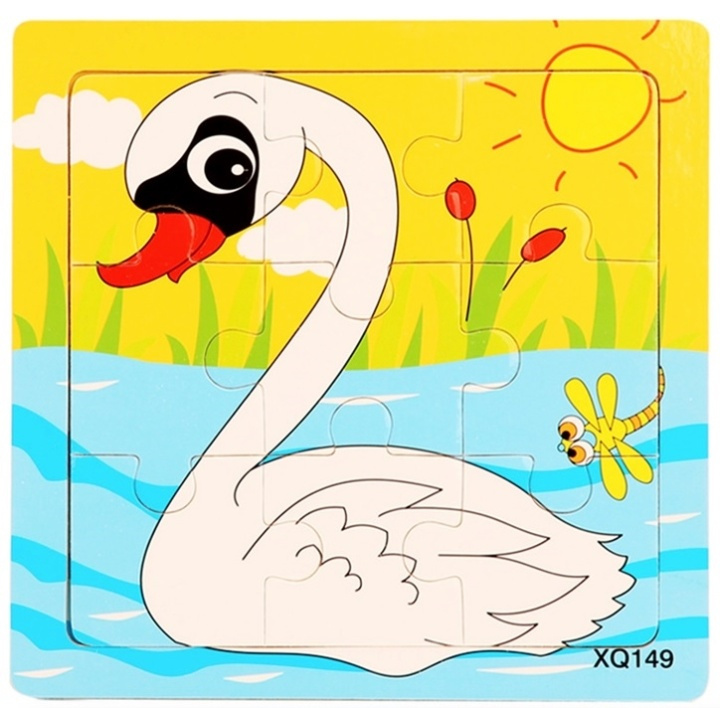 Puzzel van 9 stukjes, Zwaan in de groep SPEELGOED, KINDER- & BABYPRODUCTEN / Speelgoed / Kinderpuzzel bij TP E-commerce Nordic AB (38-82588)