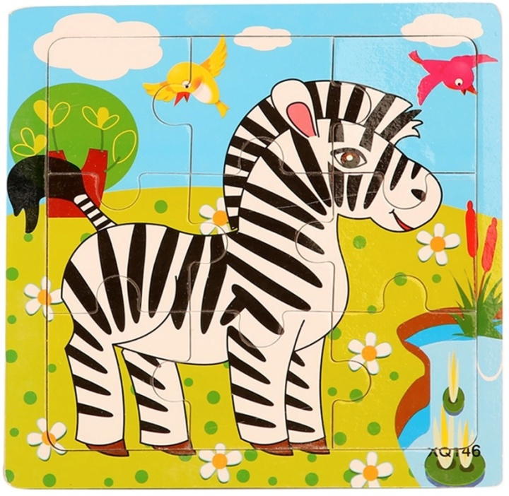 Puzzel van 9 stukjes, Zebra in de groep SPEELGOED, KINDER- & BABYPRODUCTEN / Speelgoed / Kinderpuzzel bij TP E-commerce Nordic AB (38-82599)