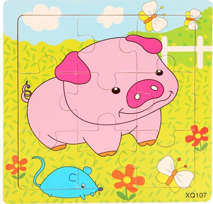 Puzzel van 9 stukjes, Varken in de groep SPEELGOED, KINDER- & BABYPRODUCTEN / Speelgoed / Kinderpuzzel bij TP E-commerce Nordic AB (38-82603)