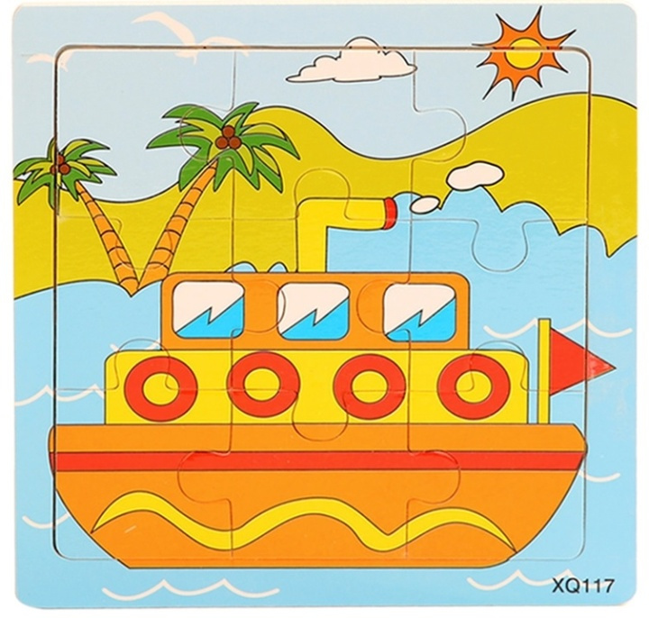 Puzzel van 9 stukjes, Boot in de groep SPEELGOED, KINDER- & BABYPRODUCTEN / Speelgoed / Kinderpuzzel bij TP E-commerce Nordic AB (38-82605)